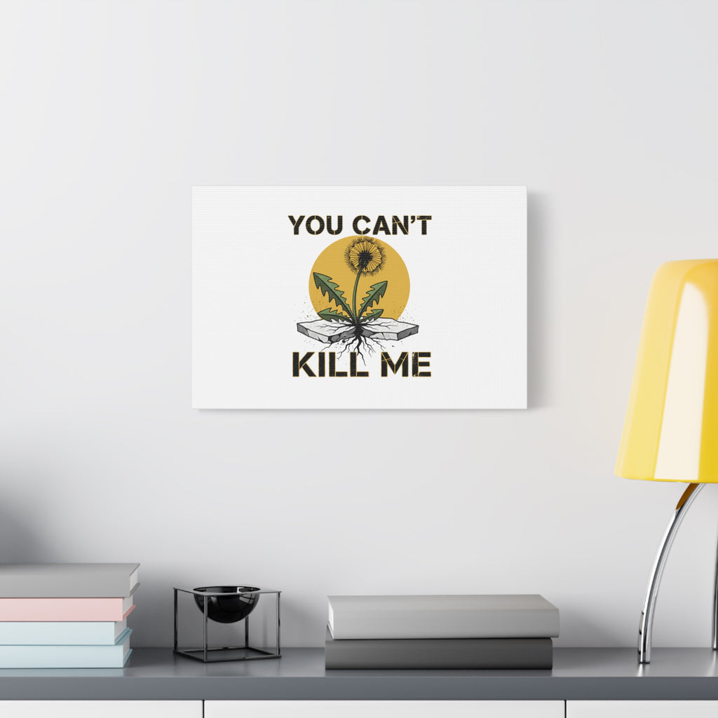 You Can't Kill Me Dandelion Canvas | punk botanical, halftone floral