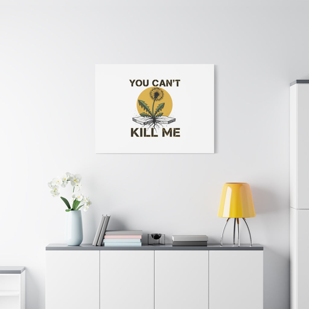 You Can't Kill Me Dandelion Canvas | punk botanical, halftone floral