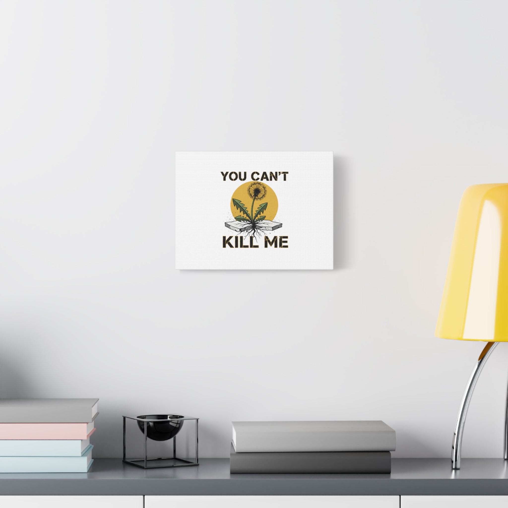 You Can't Kill Me Dandelion Canvas | punk botanical, halftone floral