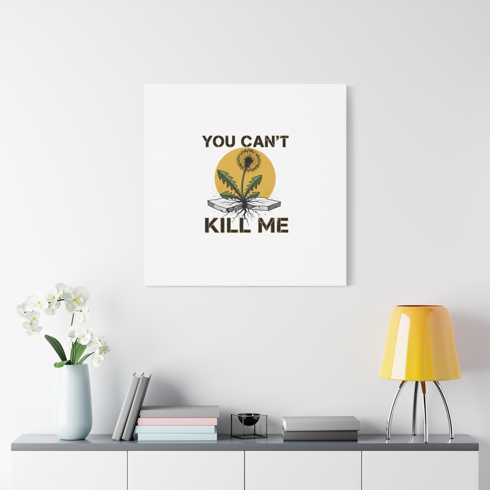 You Can't Kill Me Dandelion Canvas | punk botanical, halftone floral