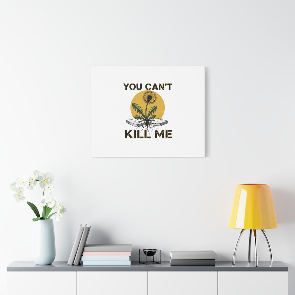 You Can't Kill Me Dandelion Canvas | punk botanical, halftone floral