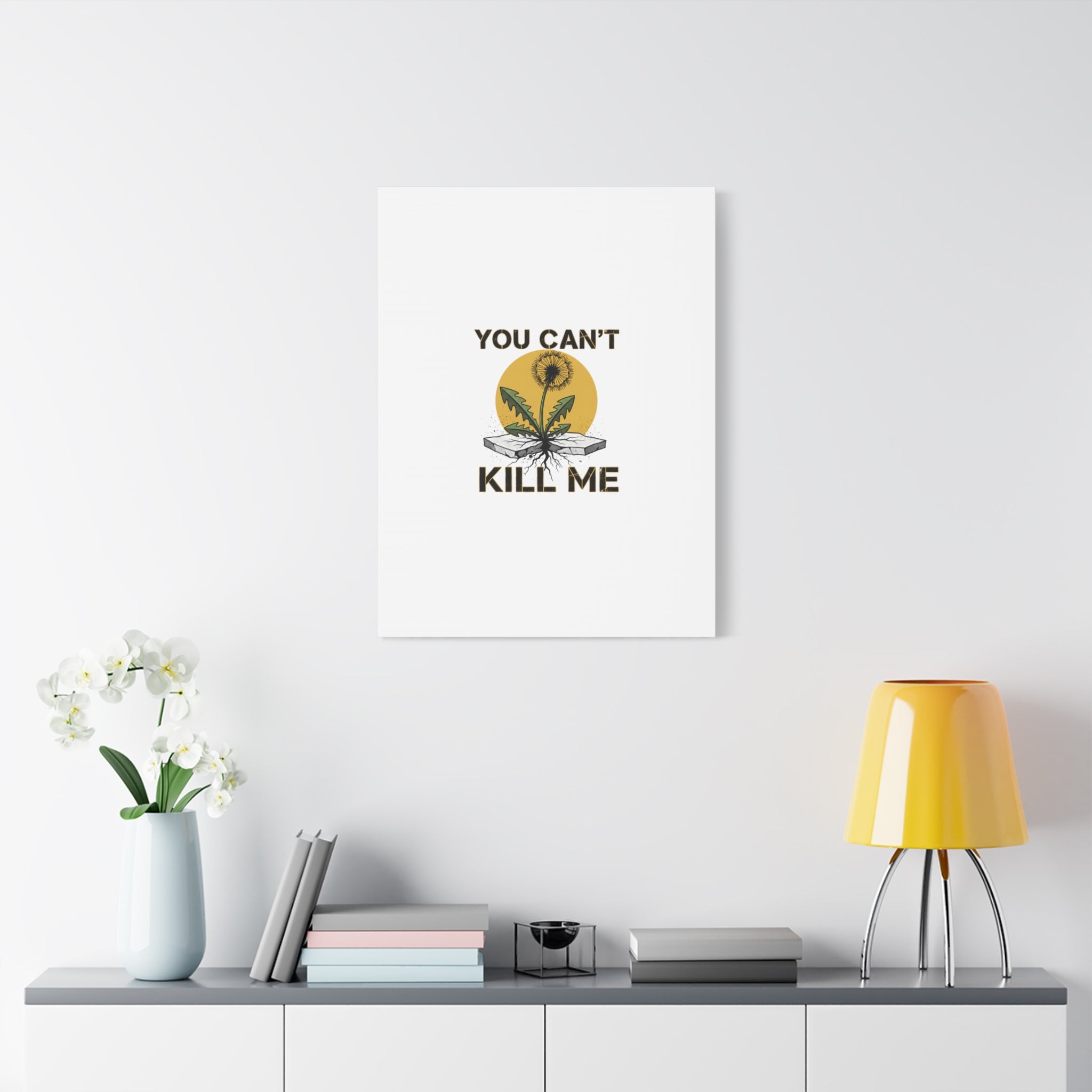 You Can't Kill Me Dandelion Canvas | punk botanical, halftone floral
