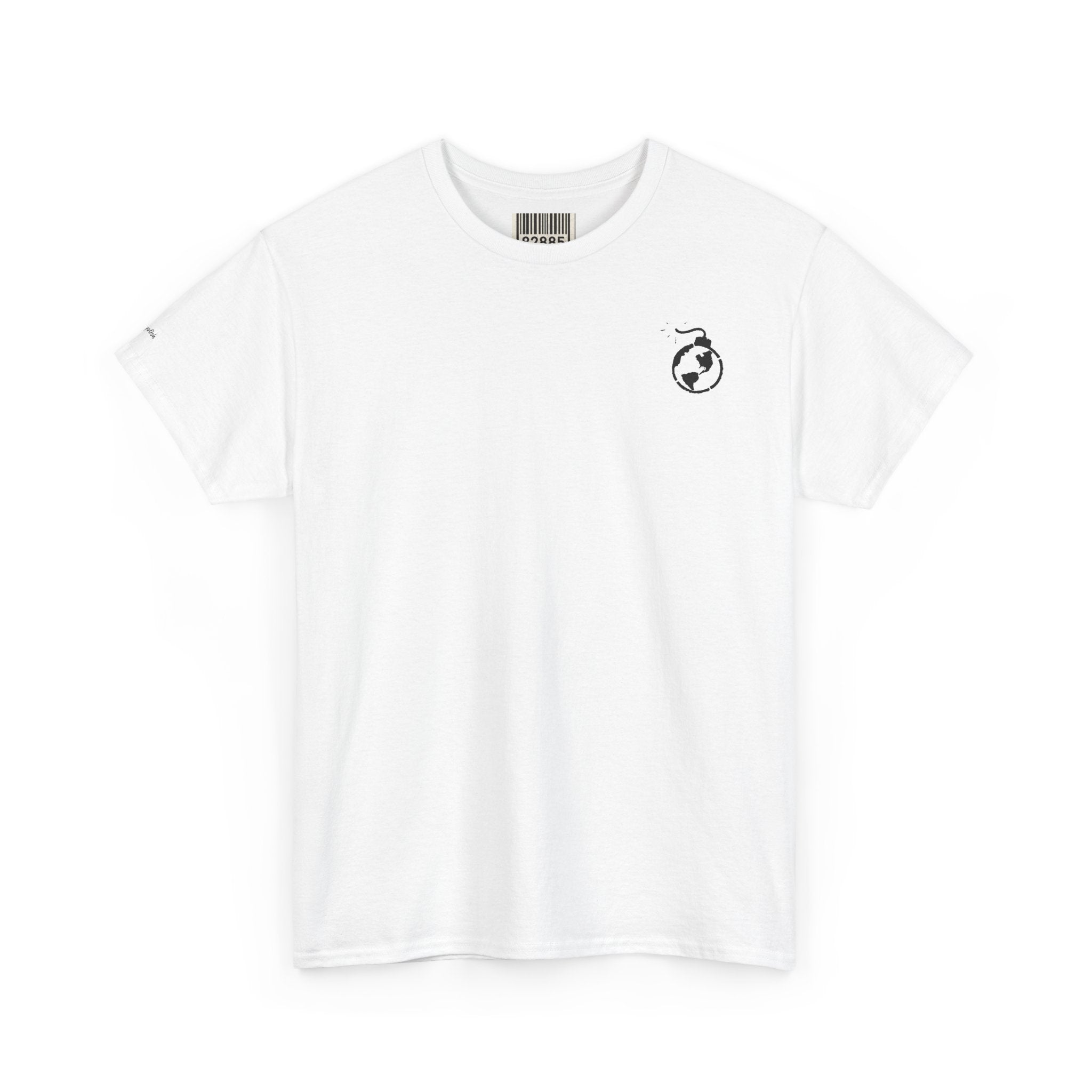 Minimalist Studio Ayyo0oh logo on the front chest of a black graphic tee.